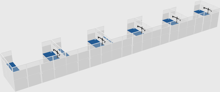 U-shaped cubicle