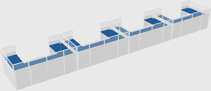 U-shaped cubicle