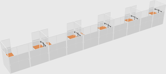 U-shaped cubicle