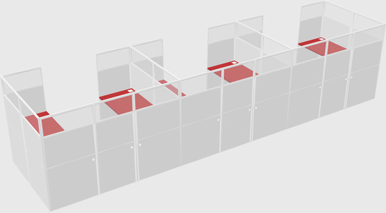 U-shaped cubicle
