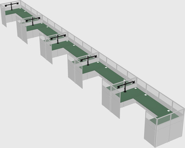 U-shaped cubicle