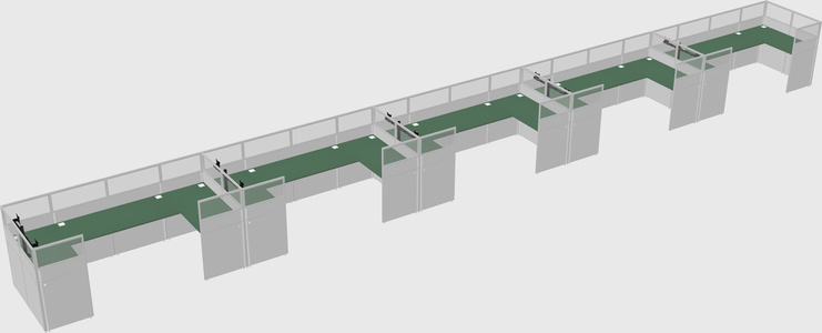 U-shaped cubicle
