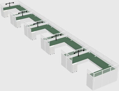 U-shaped cubicle