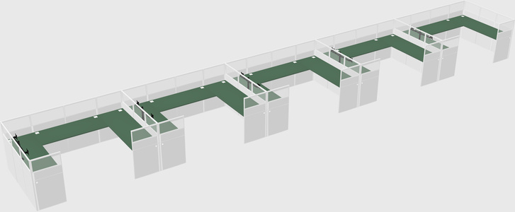 U-shaped cubicle