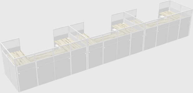 U-shaped cubicle