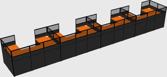 U-shaped cubicle
