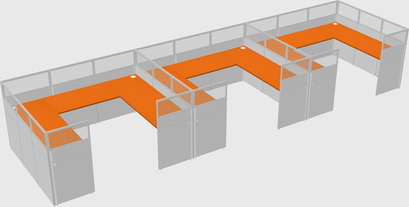 U-shaped cubicle