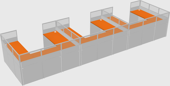 U-shaped cubicle