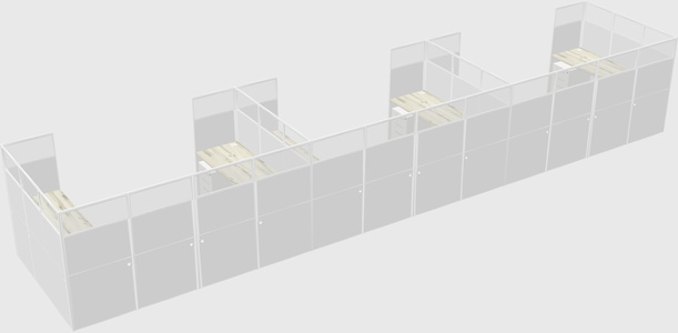 U-shaped cubicle