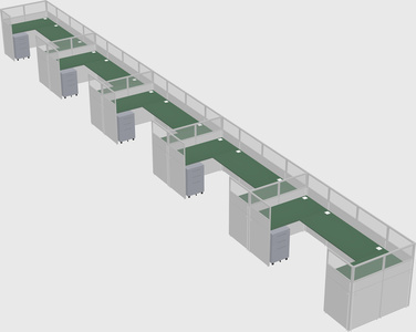 U-shaped cubicle