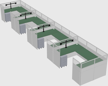 U-shaped cubicle