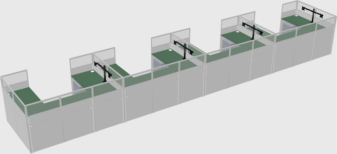 U-shaped cubicle