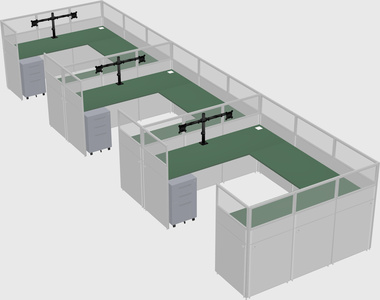 U-shaped cubicle