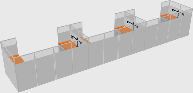 U-shaped cubicle