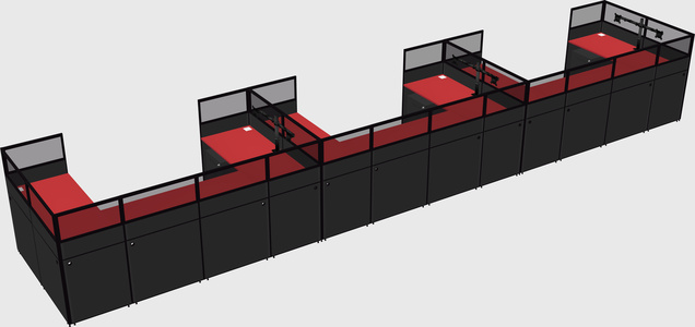 U-shaped cubicle