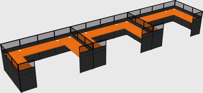 U-shaped cubicle