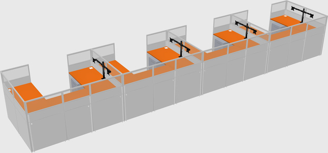 U-shaped cubicle