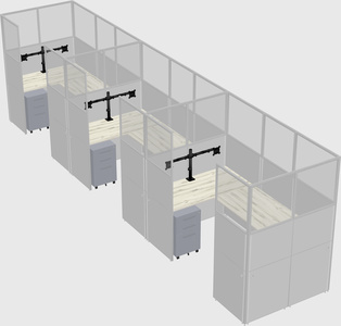 U-shaped cubicle