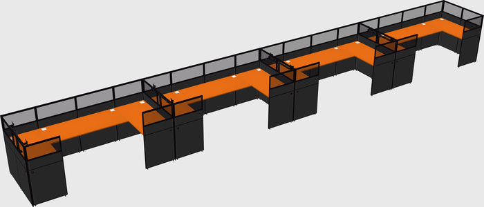 U-shaped cubicle