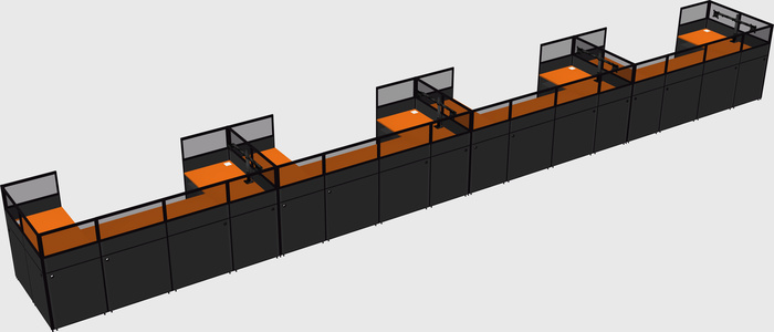 U-shaped cubicle