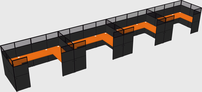 U-shaped cubicle