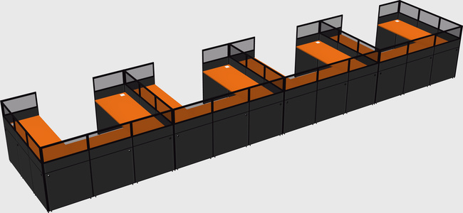 U-shaped cubicle