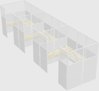 U-shaped cubicle