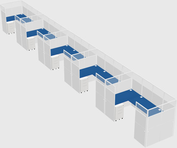 U-shaped cubicle