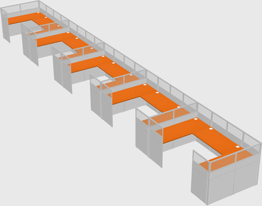 U-shaped cubicle