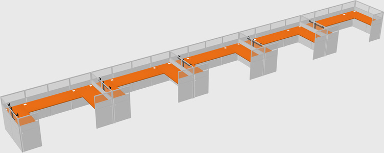 U-shaped cubicle
