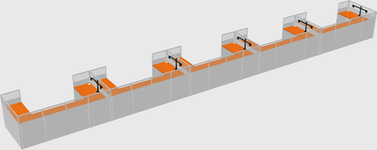U-shaped cubicle