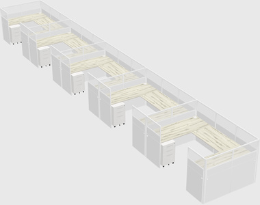 U-shaped cubicle