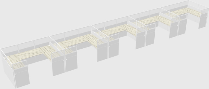 U-shaped cubicle
