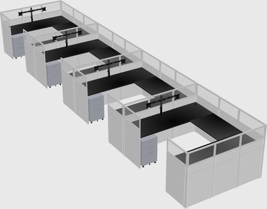 U-shaped cubicle
