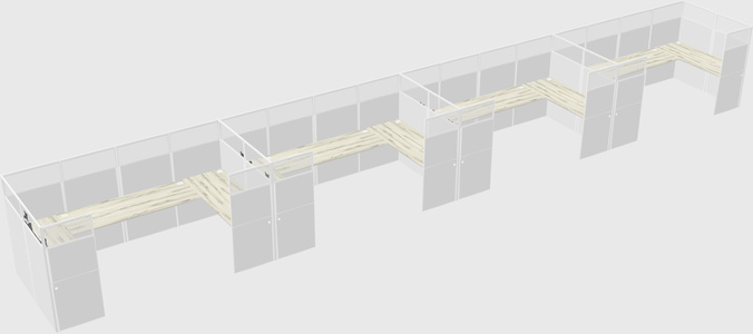 U-shaped cubicle