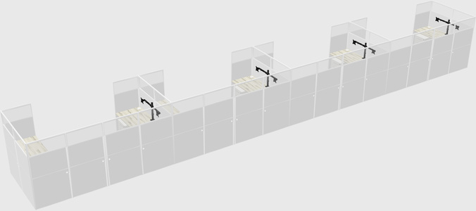 U-shaped cubicle