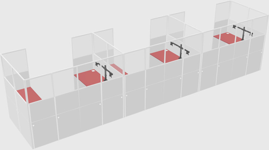 U-shaped cubicle