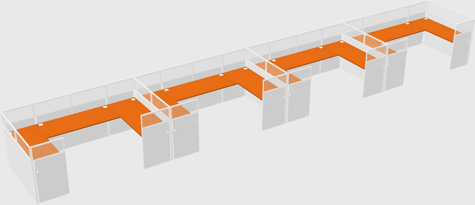 U-shaped cubicle