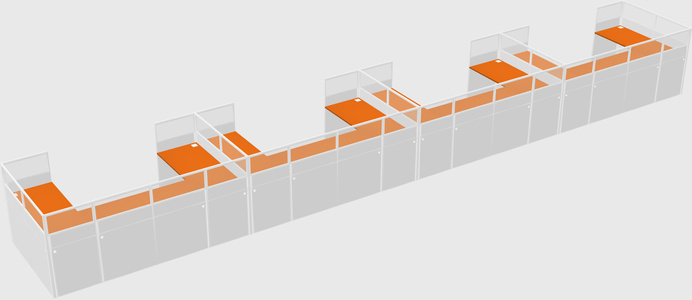 U-shaped cubicle