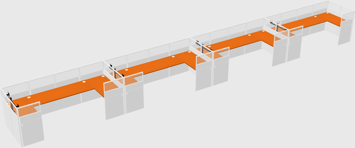 U-shaped cubicle
