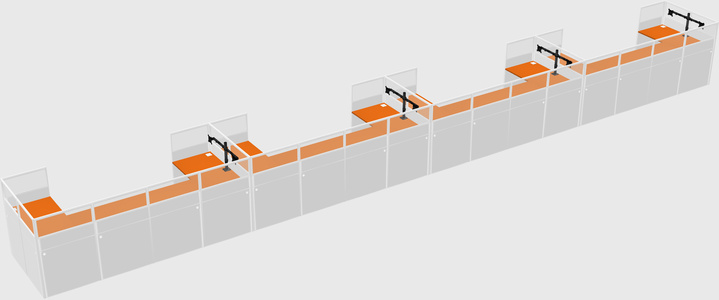 U-shaped cubicle