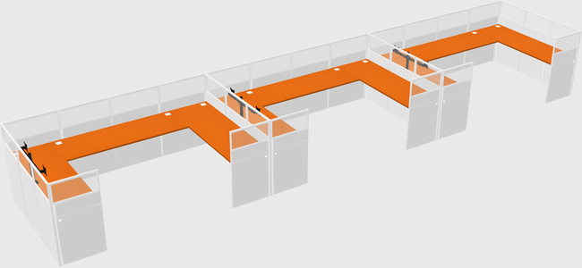 U-shaped cubicle
