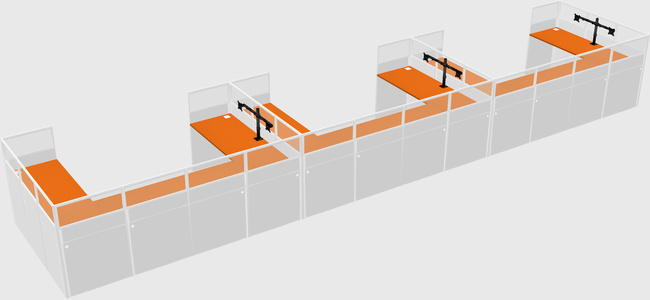 U-shaped cubicle