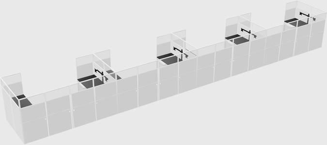 U-shaped cubicle