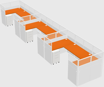 U-shaped cubicle