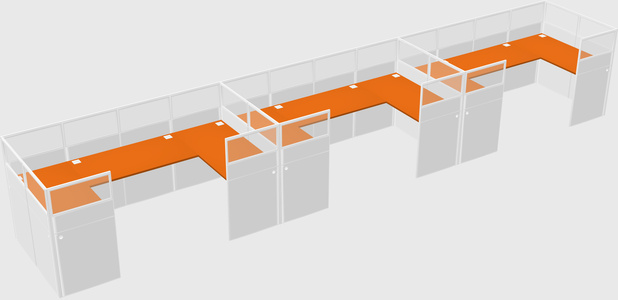 U-shaped cubicle
