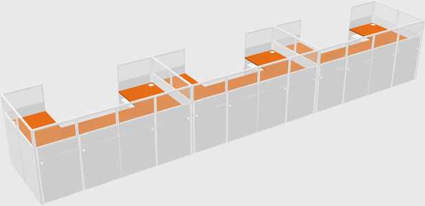 U-shaped cubicle
