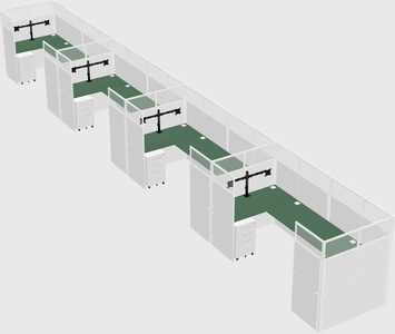 U-shaped cubicle