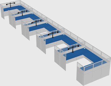 U-shaped cubicle