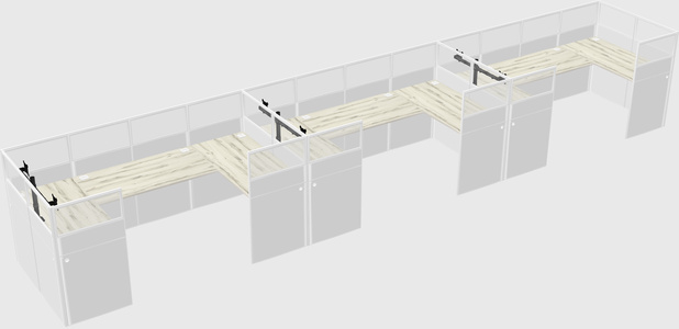 U-shaped cubicle